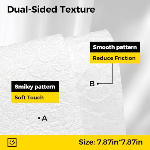 FLOW SMILE Disposable Face Towels 50 Pack - Extra Thick, Soft, Gentle for Sensitive Skin