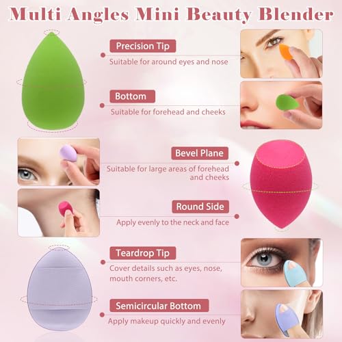 Mini Makeup Sponge Set with Powder Puffs – 40 pcs Beauty Blender & Finger Applicators