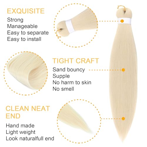 Roalnce Blonde 613 30in Pre-Stretched Braiding Hair 3 Packs