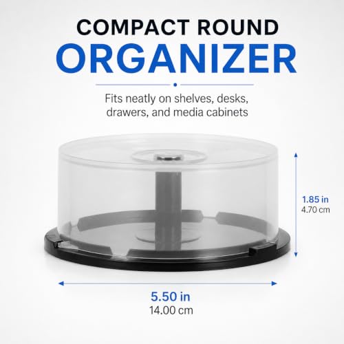 VOSAREA 25 Disc CD/DVD Storage Container with Clear Lid