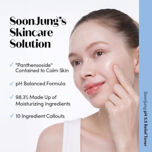 ETUDE SoonJung pH 5.5 Relief Korean Toner 6.76 fl oz for Sensitive Skin - Calming & Moisturizing