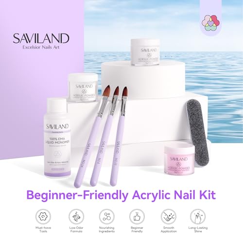 SAVILAND Acrylic Nail Kit for Beginners - All-in-One Starter Set