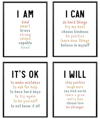 Positive Affirmation Wall Art Print for Kids Room - 8x10 Unframed