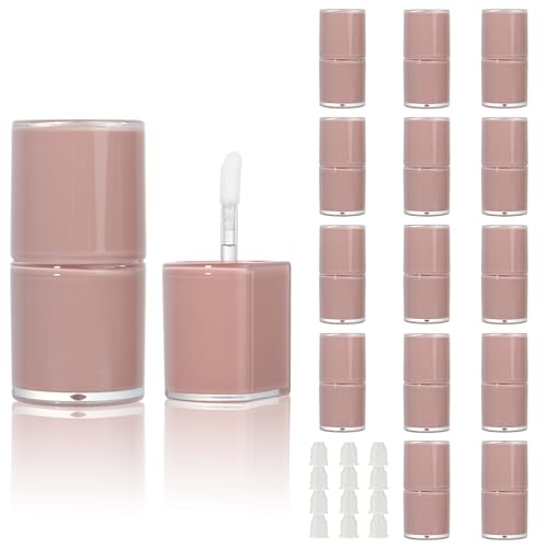COSIDEA 12pcs Empty Lip Gloss Tubes, 8ml Semicircle Refillable Wand Containers