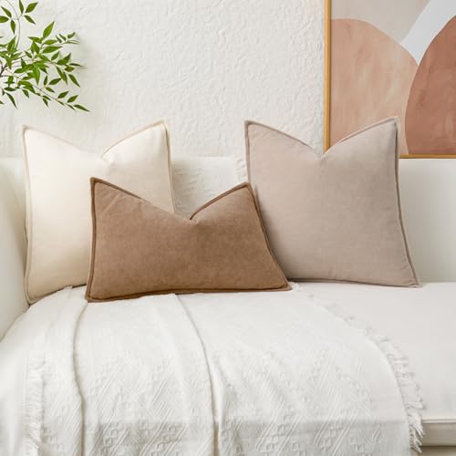 Soft Waterproof Lumbar Pillow Cover 12"x20" - Camel Color