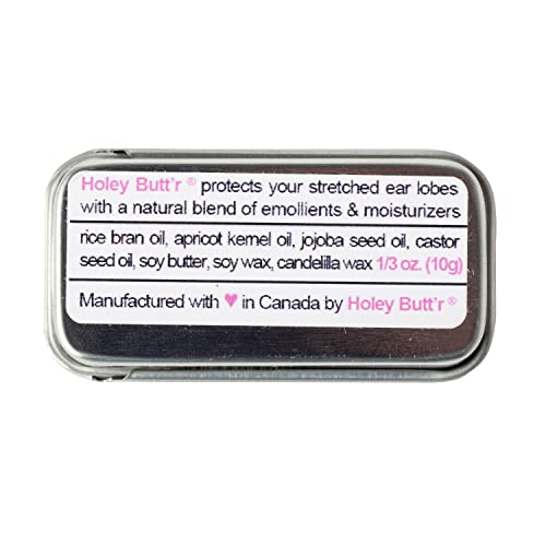 Holey Butt'r Ear Stretching Balm - Vegan Lobe Lubricant for Gauging, 10g