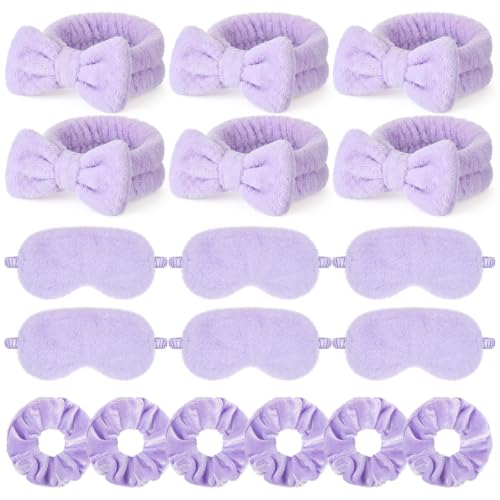 18-Piece Spa Sleepover Party Favor Set - Headbands, Eye Masks & Scrunchies