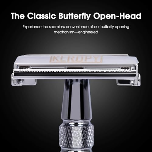 Keropy Gloss Silver Double Edge Safety Razor for Men