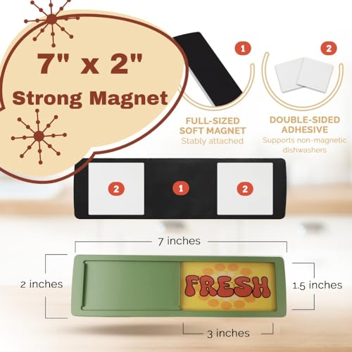 Funny Clean Dirty Dishwasher Magnet - Retro Kitchen Gadget