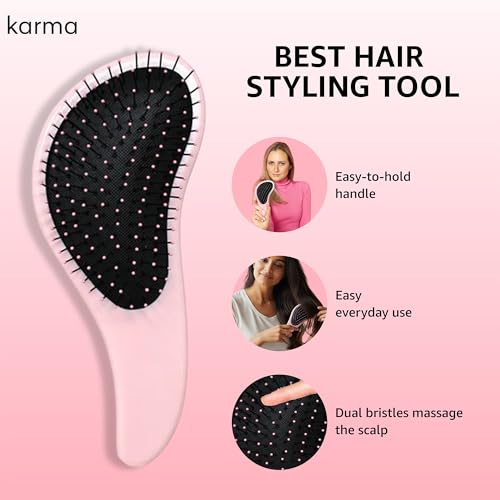 Karma Beauty Mini Wet Detangler Brush - Compact Hair Brush for Travel
