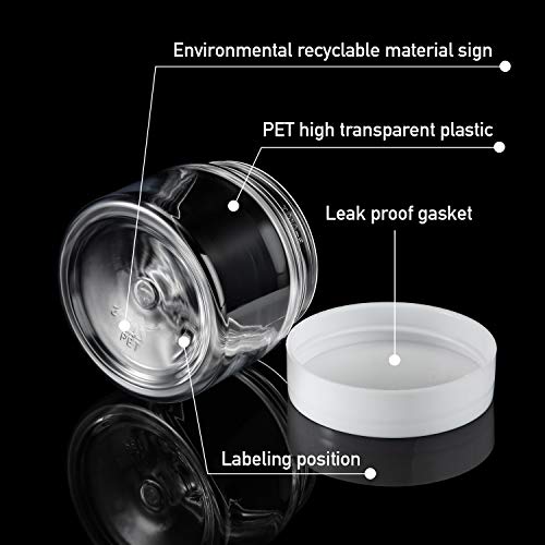 24 Pack 4 oz Clear Plastic Jars with Lids - Airtight Storage Containers for Beauty, Food & Crafts