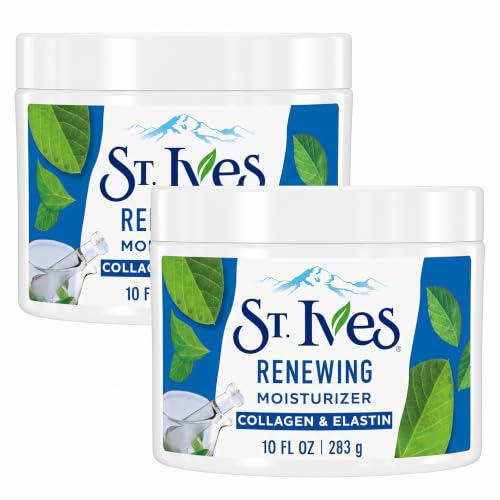 St. Ives Collagen & Elastin Face Moisturizer 10 oz Pack of 2 - Hydrating, Paraben-Free, Daily Skin Renewal for Women
