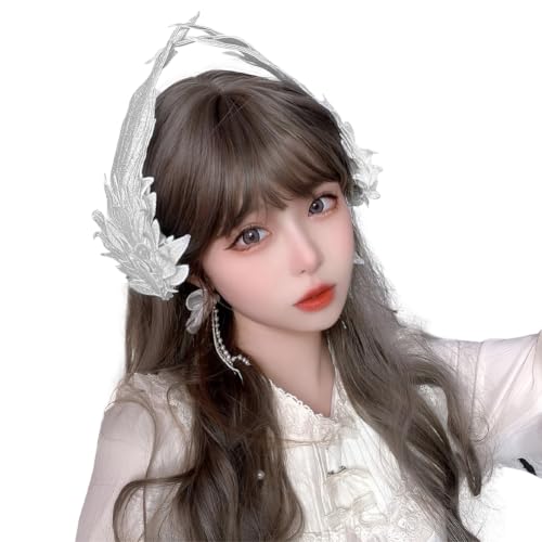 White Angel Wing Feather Hair Clips for Girls Women - Lolita Headwear & Cosplay Accessories