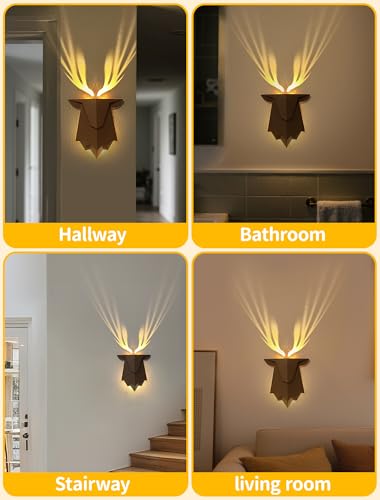 Deer Night Light with Remote Control - Dimmable Antler Sconce