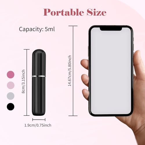 OBSGUMU 5ml Travel Perfume Atomiser Spray Bottles 80mm Refillable Portable