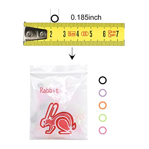 Rabbit 3/16in Multicolor Dental Orthodontic Elastics 200 Pack for Braces, Dreadlocks, Braids