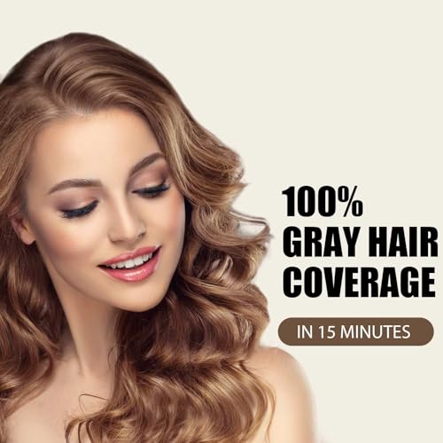 Farndu Light Brown 3-in-1 Hair Dye Shampoo with 15 Min Gray Coverage (Herbal, Ammonia-Free)
