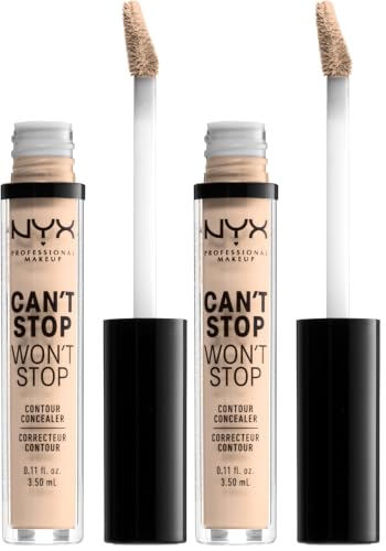 NYX Can't Stop Won't Stop Full Coverage Matte Concealer - Light Ivory (2 Pack)