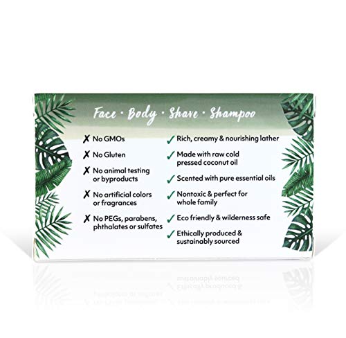 Organic Fiji Coconut Tea Tree Spearmint Soap Bar for Face & Body - 7 oz Pack of 2