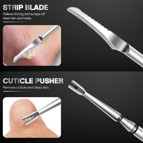 6PCS Ingrown Toenail Treatment Set with Leather Case - Professional Pedicure Tools