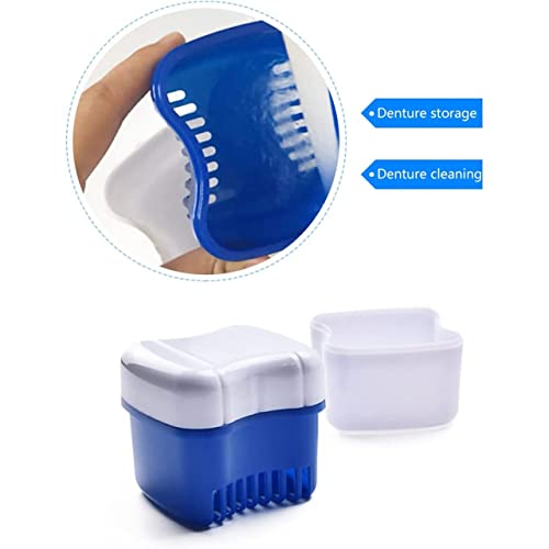 Denture Bath Kit with 2 Cleaning Cups, Strainer Baskets, and Brushes
