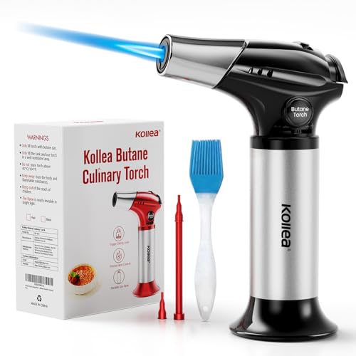 Kollea Culinary Torch - Refillable Butane Kitchen Torch with Safety Lock & Adjustable Flame