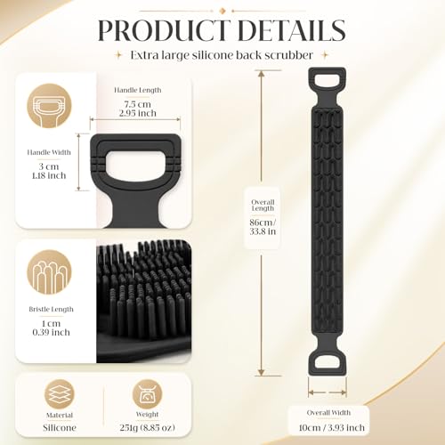 Manmihealth Silicone Back Scrubber for Shower, Dual-Sided Exfoliator