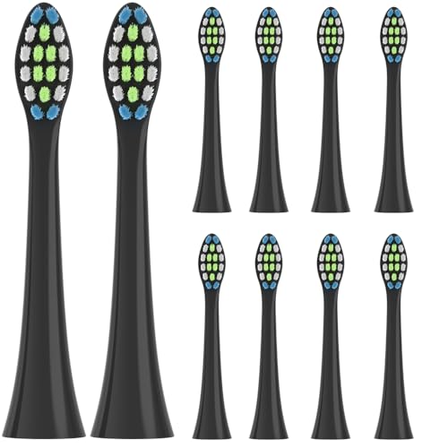 SAVTMVAS 10 Pcs Black Replacement Brush Heads for Operan Electric Toothbrush