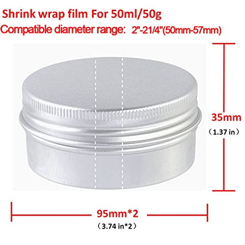 200 Clear Perforated Shrink Bands for 50g Aluminum Jars - Easy to Use