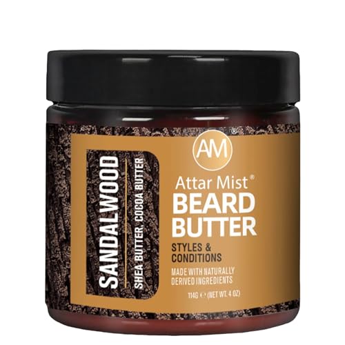 AM Beard Softening Butter with Sandalwood Scent - 4oz Moisturizing Beard Balm