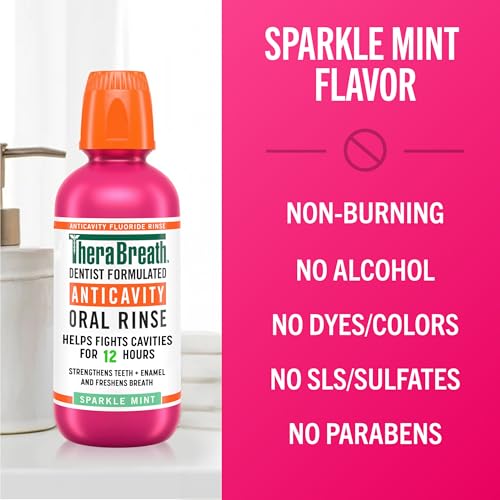 TheraBreath Anticavity Fluoride Mouthwash 3.38 Fl Oz - Sparkle Mint, 1 Liter