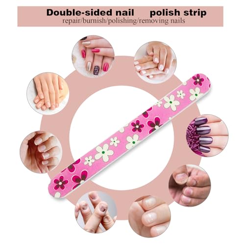 Colored Double-Sided Nail Files – 24 Pack Professional Emery Boards