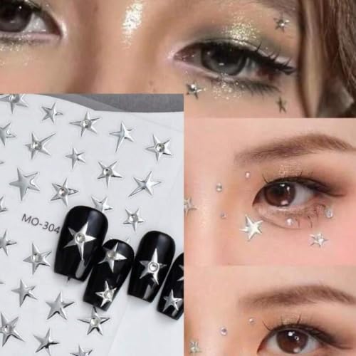 Self-Adhesive Face Gems & Star Stickers for Festivals