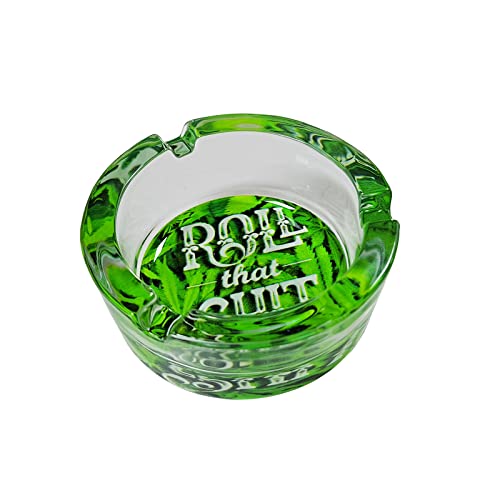 Round Green Leaf Cigarette Ashtray | Durable Indoor & Outdoor Use