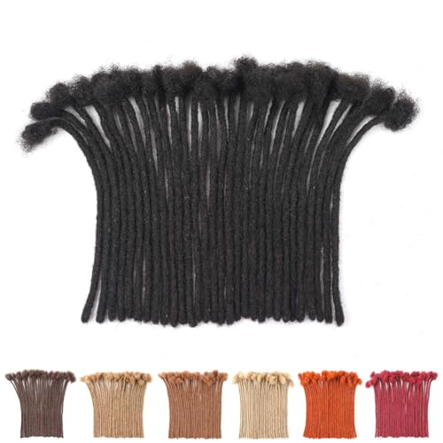 CIKREET 8 Inch Human Hair Loc Extensions - 0.6cm 1B Black 10 Strands
