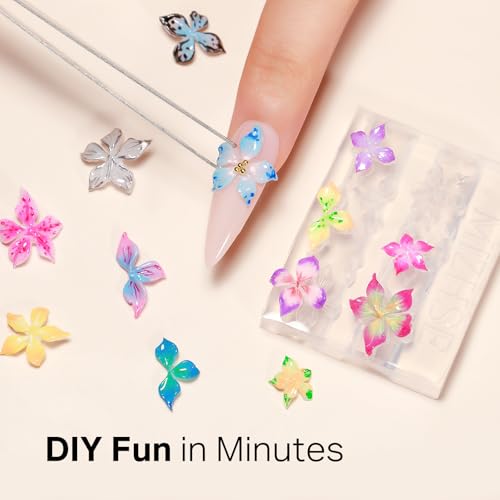 MIZHSE 3D Flower Nail Mold for DIY Gel Nail Art