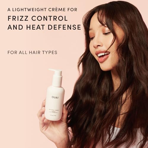 OUAI Anti-Frizz Hair Cream - Travel Size Moisturizing Heat Protectant (3 oz)