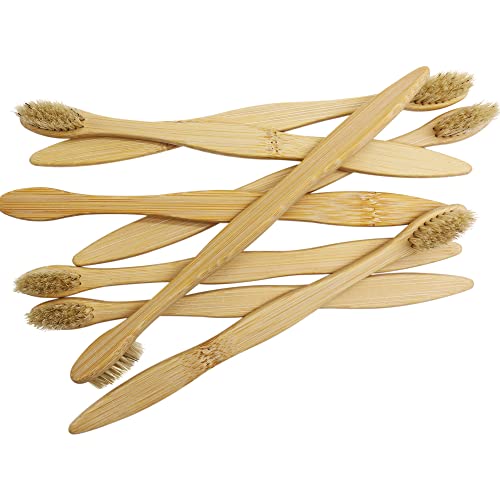 N-amboo Biodegradable Bamboo Toothbrush Set - Eco-Friendly Natural Boar Bristles, 8 Pack
