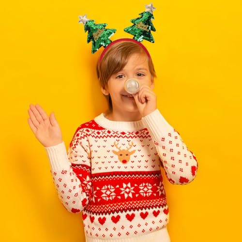 SARATA Christmas Headbands for Women Glitter Sequin Hair Hoop - Style1