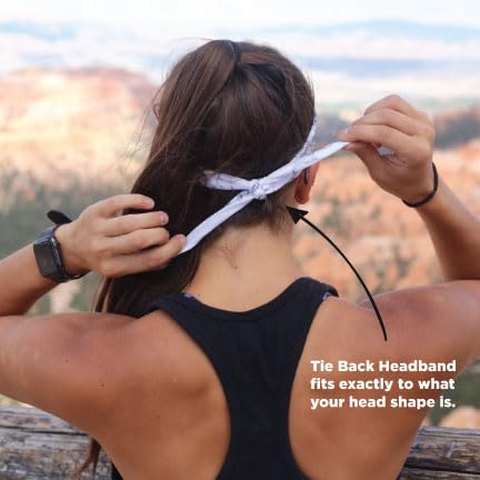 TreadBands Low Profile Tieback Headband Navy Blue Non-Slip Sweat-Resistant