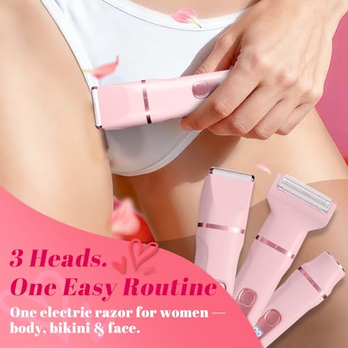 Fanovae 3-in-1 Electric Bikini Trimmer & Body Hair Shaver, IPX7 Waterproof