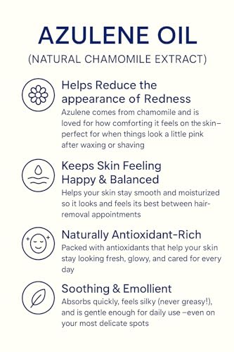 Lollybat Azulene Post-Wax Oil 4oz - Soothing Skin & Redness Relief, Leak-Proof Bottle