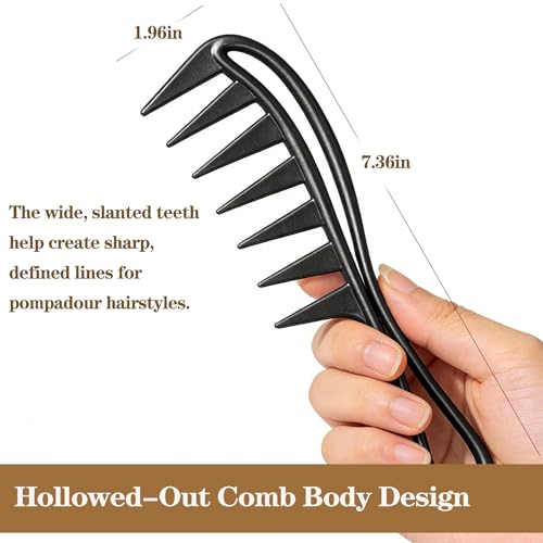 2-Pack Wide Tooth Combs for Curly & Thick Hair - Detangle Easily
