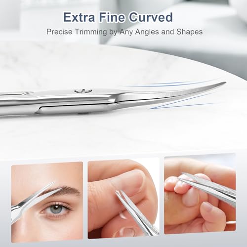 ESVIENS Curved Cuticle Scissors for Precision Nail Care