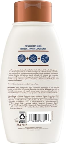 Aveeno Fresh Greens Blend Volumizing Conditioner for Fine Hair, 12 Fl Oz (2 Pack)