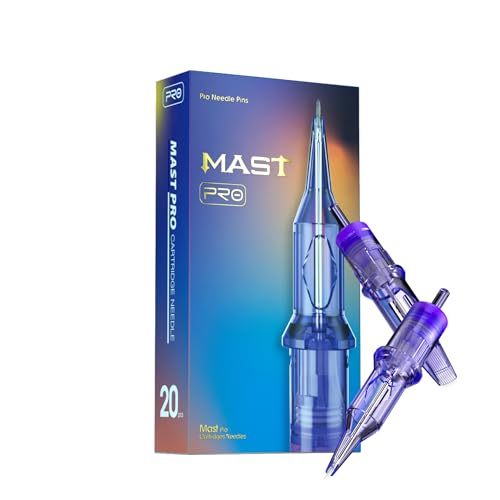 Mast Pro Tattoo Cartridges - 20 Disposable Needles, Mixed Sizes 1205RL & 1205RS