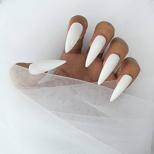 Medium Long Stiletto Press-On Nails - 100PC Glossy Fake Nails