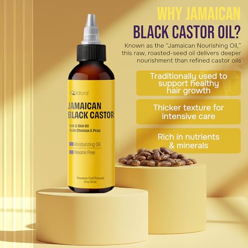 Organic Jamaican Black Castor Oil - 4oz for Hair Growth & Scalp Care