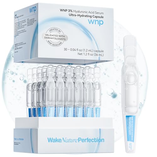 WNP Hyaluronic Acid Serum for Face - 30 Vials, Ultra Hydrating for Dry Skin