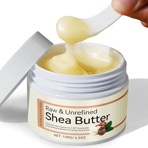 Rulviou Organic Raw Shea Butter 4.2oz for Skin & Hair Moisturizing - Unrefined, Natural